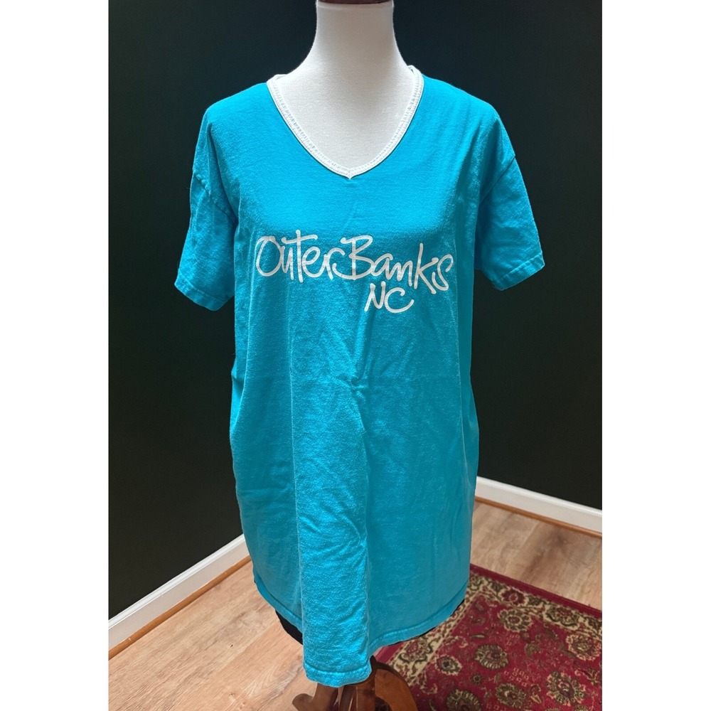 Vintage Emerson Street Outer Banks NC‎ V-Neck Short Sleeve Top Women's L/XL